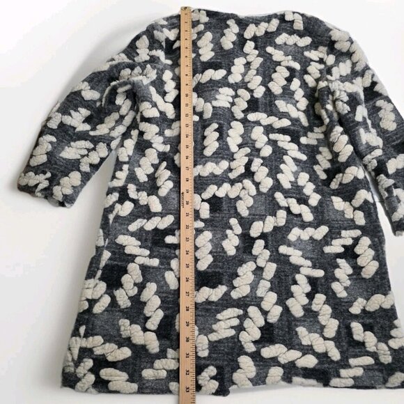BATIK  Cardigan Coatigan Womens L Gray Cream Geo Open Front 3/4 Sleeve Lagenlook - Picture 7 of 15